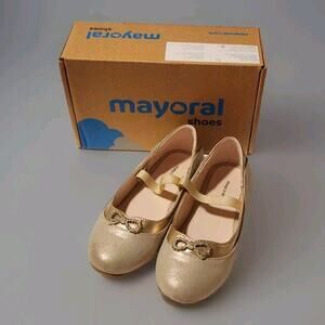 Mayoral Ballerina Girls' Flat Shoes Size 29 US 11C Color Gold Holiday Dressy- G7